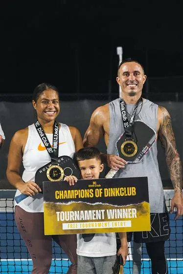 Players on the pickleball courts at Dink Club in Miami